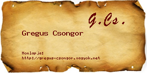 Gregus Csongor névjegykártya